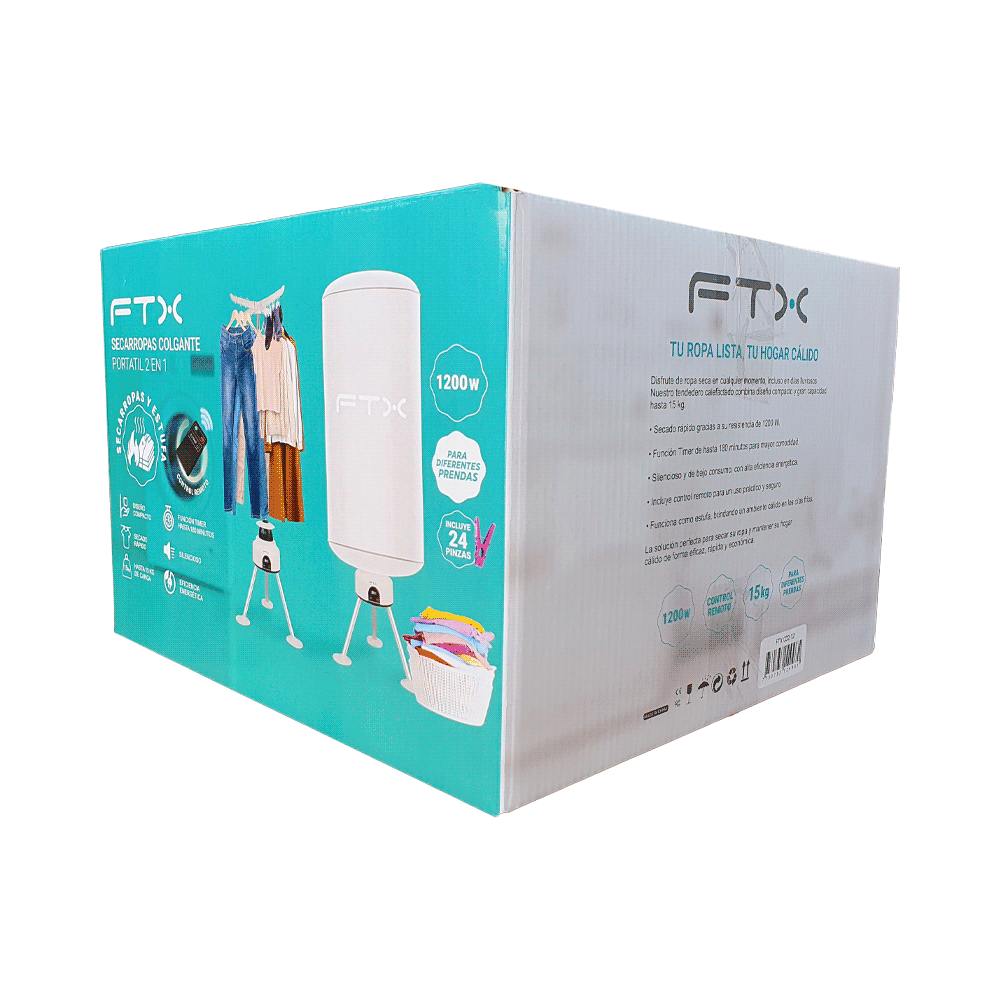 Secarropas Portátil FTX 2 en 1 — Secá tu Ropa y Calentá tu Hogar